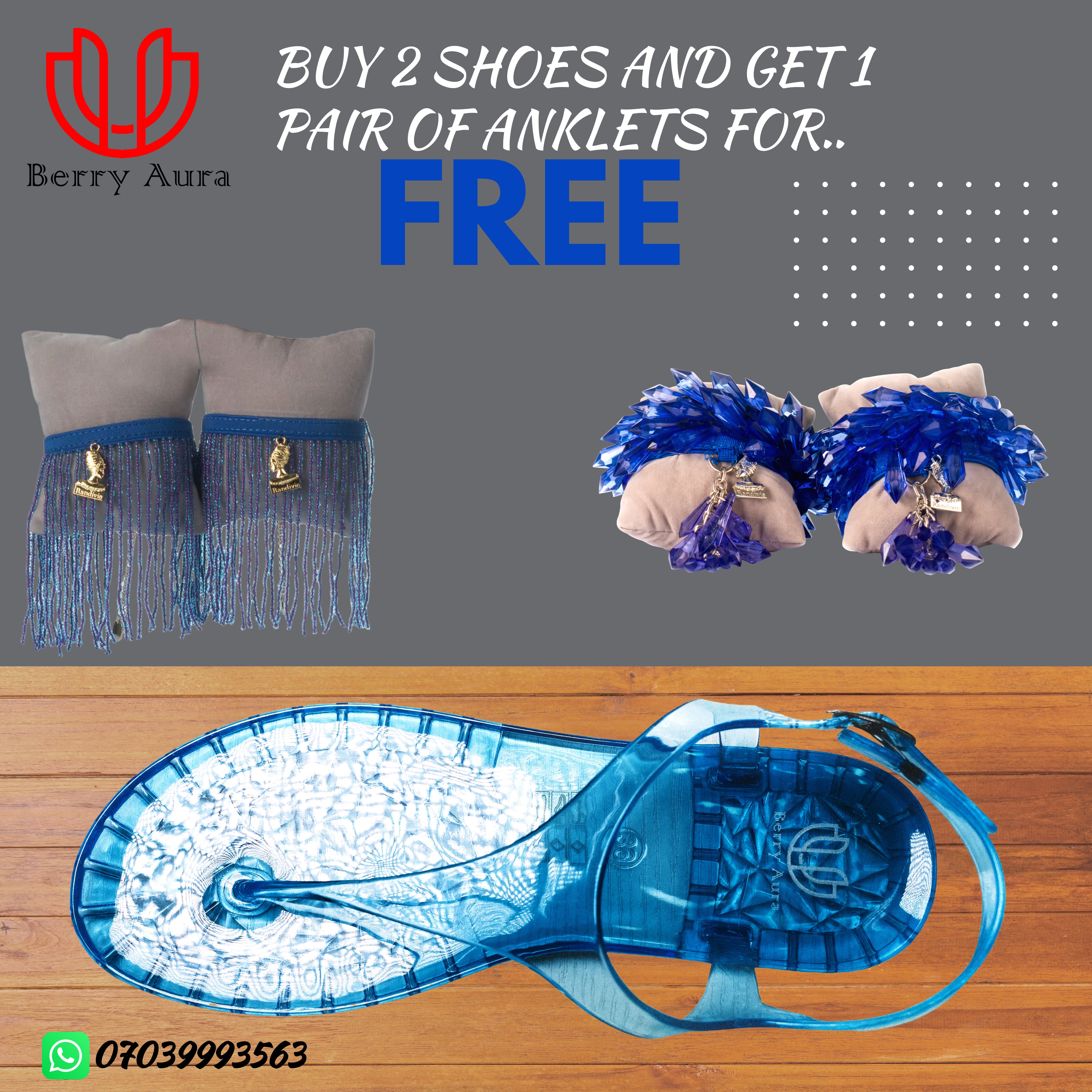 BUY 2 SHOES AND GET 1 PAIR OF ANKLETS FOR FREE
