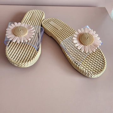 Sunflower Slippers [Transparent and Pink]
