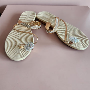 Romantic Toe Slippers [GOLD/WHITE]