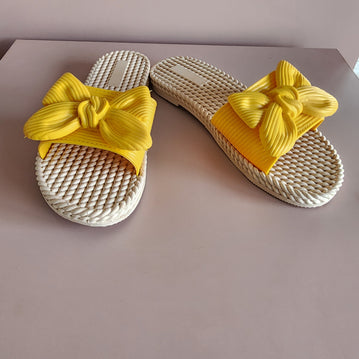 Fabric Flower Slippers [YELLOW]