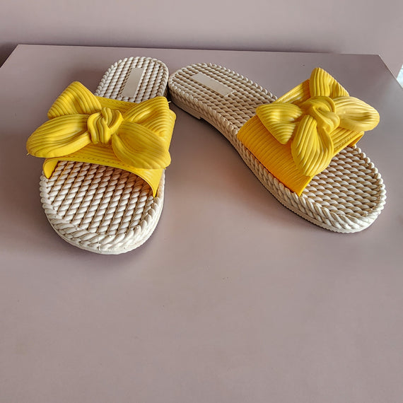 Fabric Flower Slippers [YELLOW]