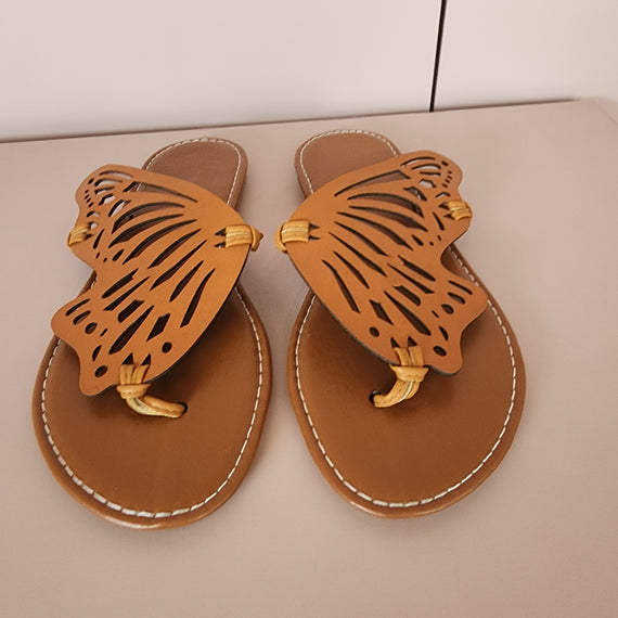 Butterfly Wings Toe Slippers [BROWN]