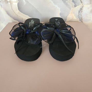 Max Ribbons High Slippers [Black/Blue Ribbon]