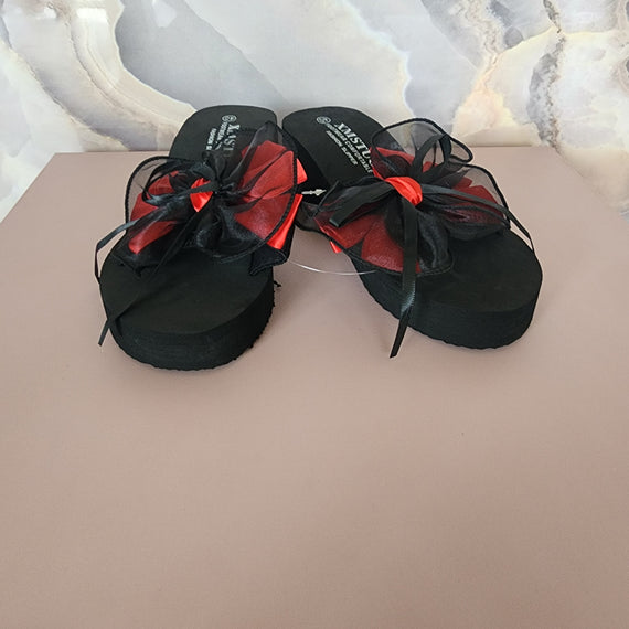 Max Ribbons High Slippers [Black/Red Ribbon]