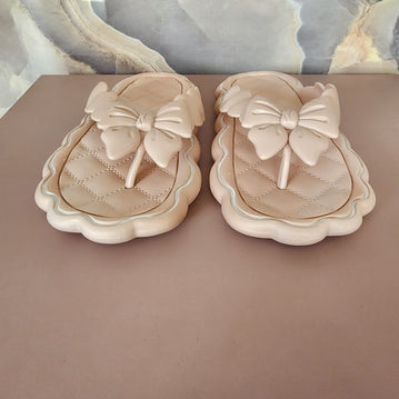 Zigzag Ribbon Toe Slippers [PINK]