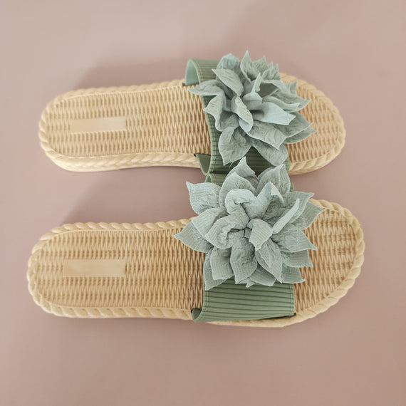 Big Flower Slippers [MINT GREEN]