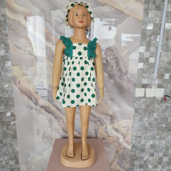 Fresh Mint Baby Dress [Green & White]