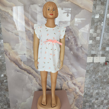 Bunnies & Carrots baby dress [White & Pink]