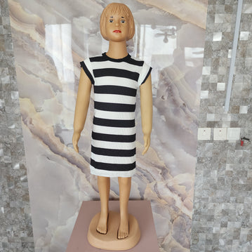 Stripped Baby Dress [Black & White]