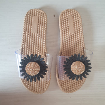 Sunflower Slippers [Transparent & Black]