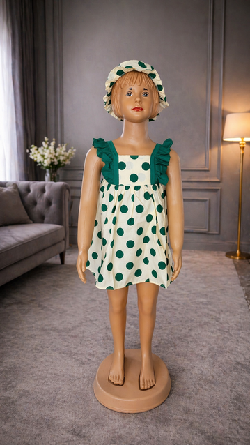 Fresh Mint Baby Dress [Green & White]